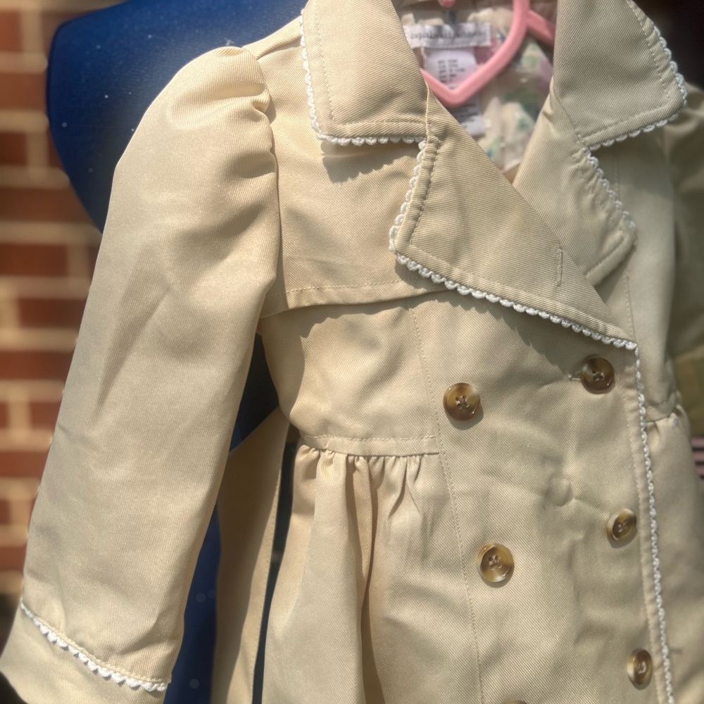 cupcakes & cashmere Girls' Cream Double-Breasted Pea Coat